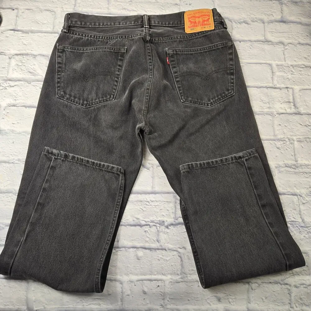 Levi's 505 Black Men's Jeans 100% Cotton size W36 L30